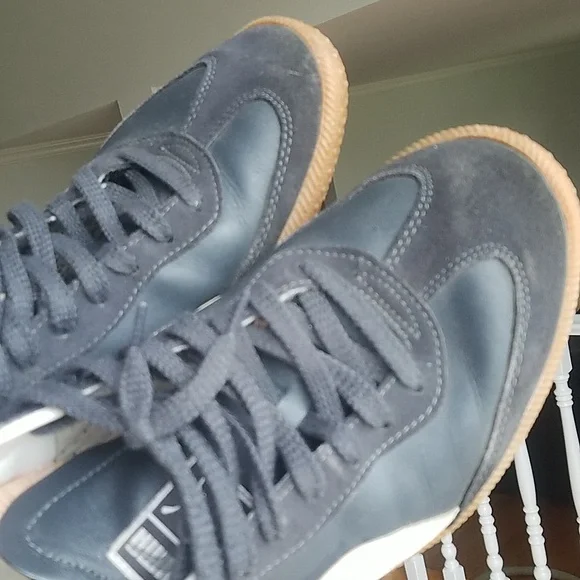 Puma Super Liga Blue/Black Leather Retro Gum Soles Men's Shoes 10.5 - Picture 9 of 9